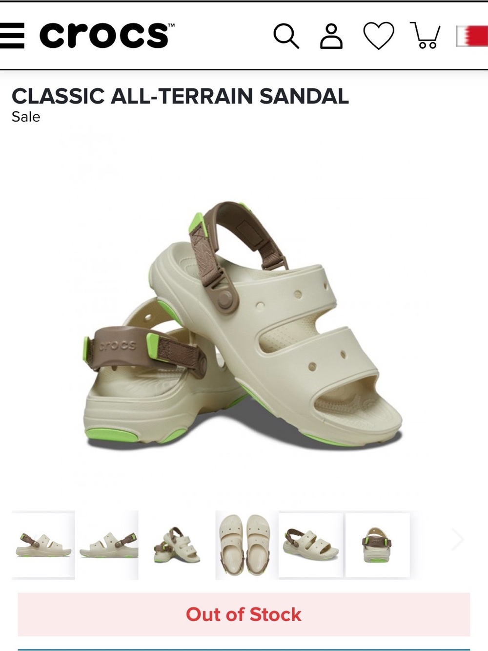 Like new Crocs Classic All-Terrain Sandals W8 M6 (Rare)